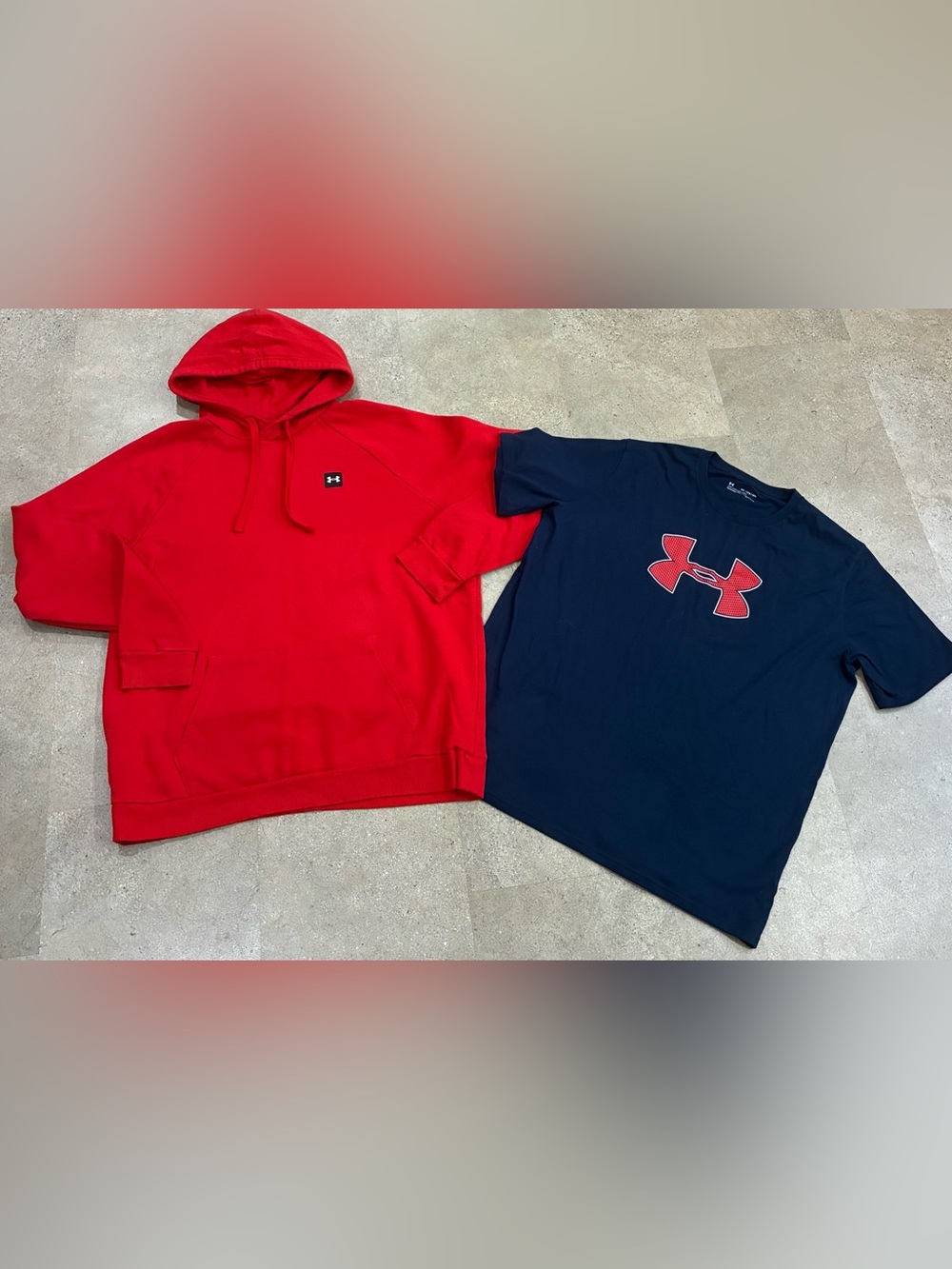 Men’s UNDER ARMOUR Hoodie Sweatshirt & Short Sleeve Shirt, sz XXL